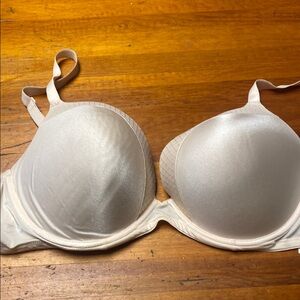 Cream Molded Cup Bra with Adjustable Straps